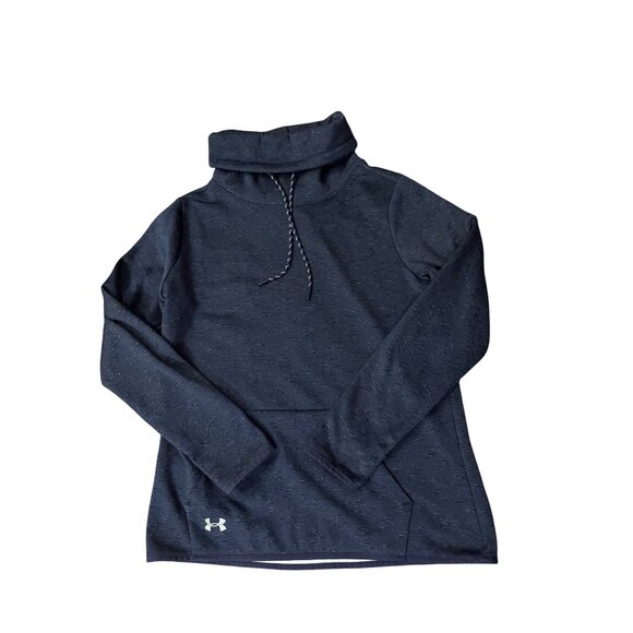 Under Armour ColdGear Womens S Pullover Hoodie Blue Striped Used Sweatshirt - Picture 13 of 13